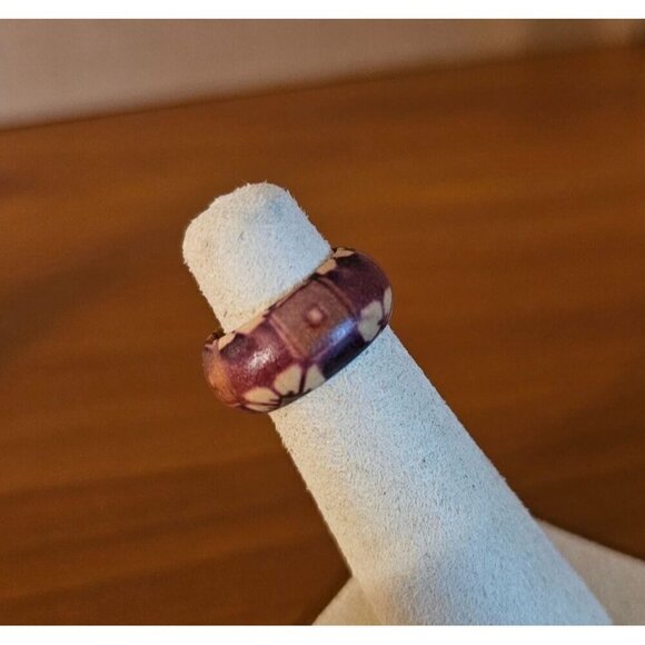 Size 4 Real Wood Unisex Ring Handcrafted Matte Finish Minimalist Jewelry - Picture 2 of 2